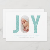 Joyful Swirls | Licht blauw Feestdagenkaart (Voorkant / Achterkant)