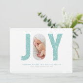 Joyful Swirls | Licht blauw Feestdagenkaart (Staand voorkant)