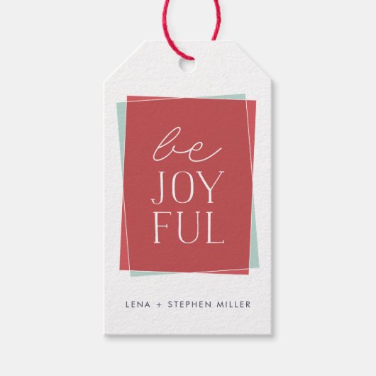 Joyful Symmetry Holiday Cadeaulabel (Voorkant)