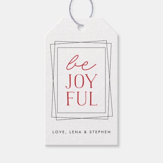 Joyful Symmetry Holiday Cadeaulabel (Voorkant)