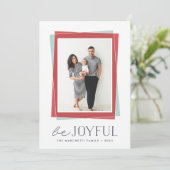 Joyful Symmetry | Holiday-foto Feestdagenkaart (Staand voorkant)