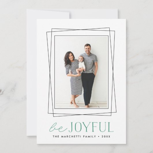 Joyful Symmetry | Moderne kerstfoto Feestdagenkaart (Voorkant)