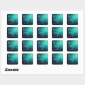 Joyful Teal Watercolor Celebration Vierkante Sticker (Vel)