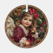 Joyful Tidings – Angel of Christmas Cheer Glas Ornament (Achterkant)