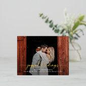 Joyful Tidings Echte Folie Pas getrouwd vakantie B Folie Feestdagen Briefkaart (Staand Voorkant)