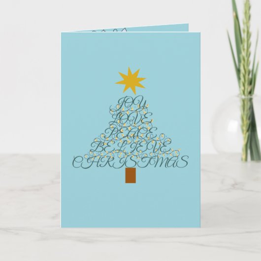 "Joyful Tidings" gevouwen kerst Wenskaart Kaart (Voorkant)