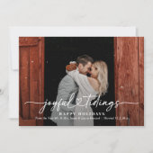 Joyful Tidings Passen getrouwd Vakantie Fotokaart Feestdagenkaart (Voorkant)