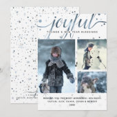 JOYFUL Tidings Photo Color Matching Typografie Feestdagenkaart (Voorkant / Achterkant)