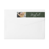 Joyful Tidings Photo Wrap rond Adresetiketten (Achterkant)