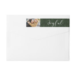 Joyful Tidings Photo Wrap rond Adresetiketten