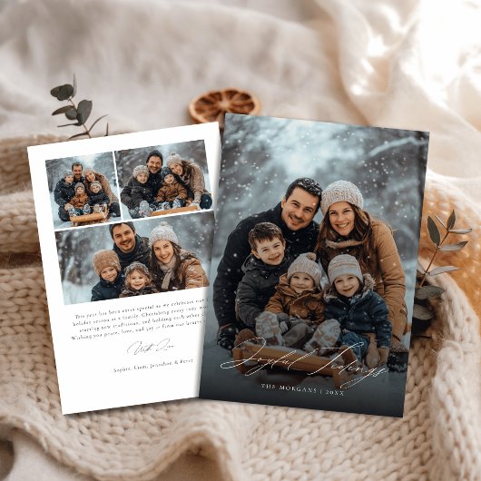 Joyful Tidings Winter Familie Foto Kerst Kaart