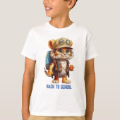 Joyful Tiger Cub met rugzak en drink T-shirt (Voorkant)