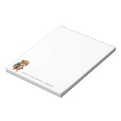 Joyful Tiger Cub met rugzak en koffie Notitieblok (Linkerzijde)