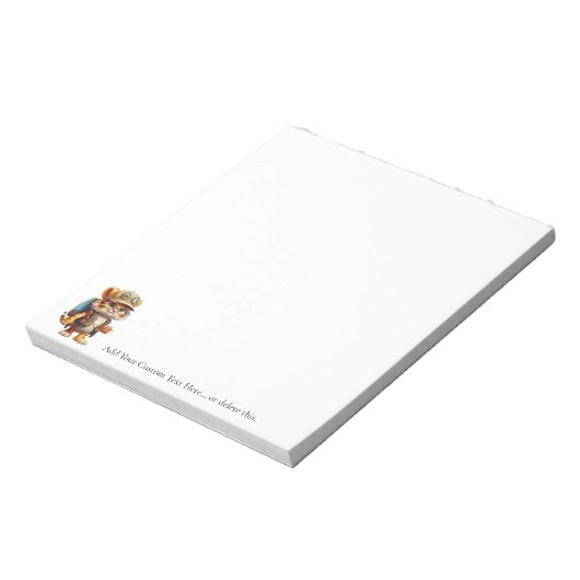 Joyful Tiger Cub met rugzak en koffie Notitieblok (Linkerzijde)