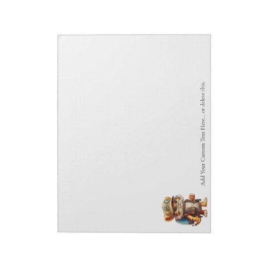 Joyful Tiger Cub met rugzak en koffie Notitieblok (Linkerzijde)