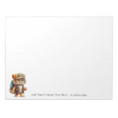 Joyful Tiger Cub met rugzak en koffie Notitieblok (Voorkant)