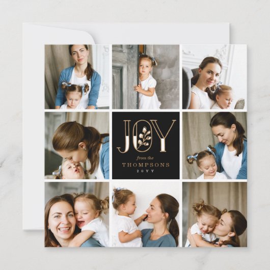 Joyful Tiles 8 Photo Holiday Feestdagenkaart (Voorkant)