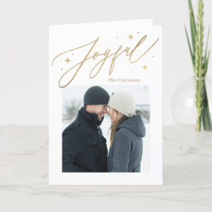 Joyful Times 1 Photo Holiday Card Feestdagen Kaart
