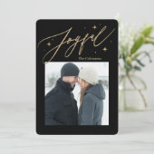 Joyful Times 1 Photo Holiday Card Feestdagenkaart (Staand voorkant)
