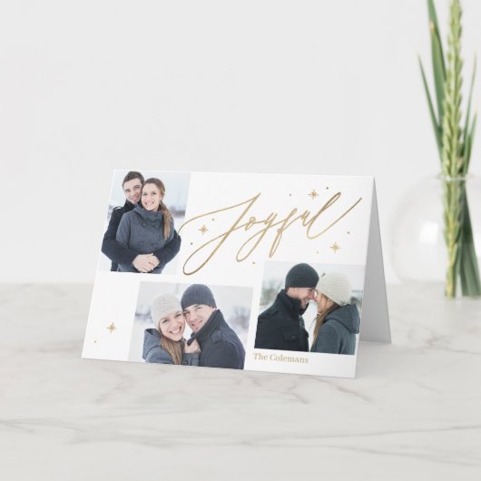 Joyful Times 3 foto's Vakantie Kaart (Voorkant)