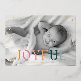 Joyful Tiny Stars kerstfoto Folie Feestdagenkaart