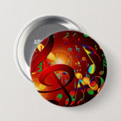 Joyful treble slim muziek in een dans ronde button 7,6 cm (Voorkant /achterkant)