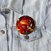 Joyful treble slim muziek in een dans ronde button 7,6 cm (In situ)