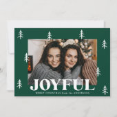 Joyful Trees Green 2 Foto Feestdagenkaart (Voorkant)