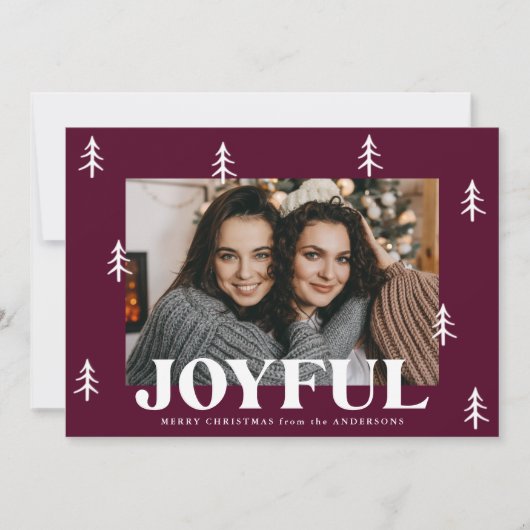 Joyful Trees Merlot 2 Foto Feestdagenkaart (Voorkant)