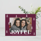 Joyful Trees Merlot 2 Foto Feestdagenkaart (Staand voorkant)