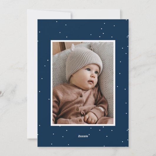 Joyful Trees Navy 2 Foto Feestdagenkaart (Achterkant)