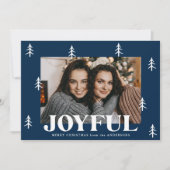 Joyful Trees Navy 2 Foto Feestdagenkaart (Voorkant)