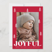 Joyful Trees Red 2 Foto Feestdagenkaart (Voorkant)