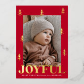 Joyful Trees Red 2 Foto Folie Feestdagenkaart (Voorkant)