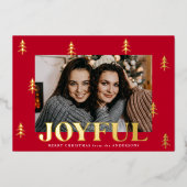 Joyful Trees Red 2 Foto Folie Feestdagenkaart (Voorkant)