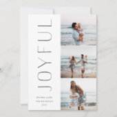 Joyful Trio | Modern 3 Foto-collage Feestdagenkaart (Voorkant)