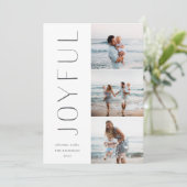 Joyful Trio | Modern 3 Foto-collage Feestdagenkaart (Staand voorkant)