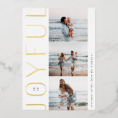 Joyful Trio | Modern 3 Foto-collage Folie Feestdagenkaart (Voorkant)