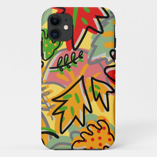 Joyful tropical blad girale gele groene Case-Mate iPhone case (Achterkant)