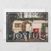 Joyful Twinkle Lights and Stars Wine Red Photo Feestdagenkaart (Voorkant)