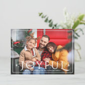 Joyful Twinkle Lights en Stars Red Foto Feestdagenkaart (Staand voorkant)