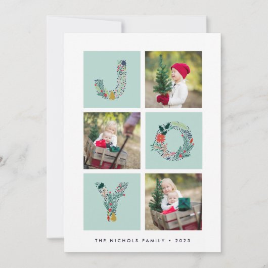 Joyful Type | Drie Fotovakantie-Kaart Feestdagenkaart (Voorkant)