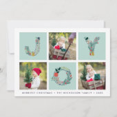 Joyful Type | Drie Fotovakantie-Kaart Feestdagenkaart (Voorkant)