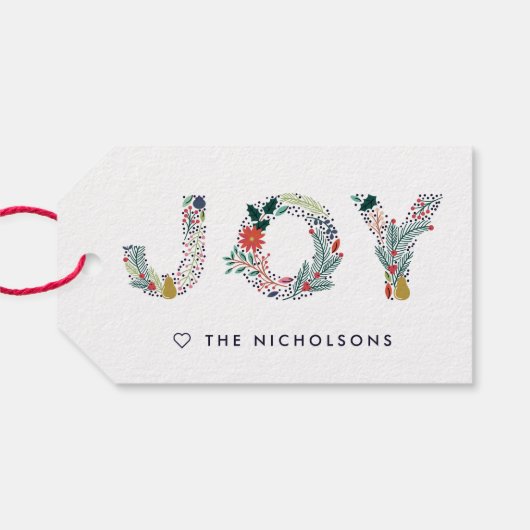 Joyful Type Holiday Cadeaulabel (Achterkant Horizontaal)