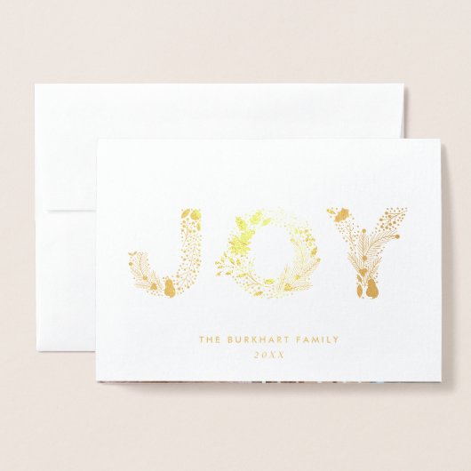 Joyful Type | Kerstfotogoud Folie Kaarten (Voorkant met envelop)