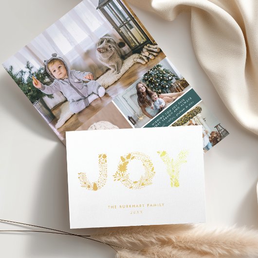 Joyful Type | Kerstfotogoud Folie Kaarten