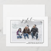 Joyful Typografie Foto op maat van Kerstmis Feestdagenkaart (Voorkant / Achterkant)