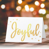 Joyful Typography Script Moderne Photo Kerstmis Folie Kaarten