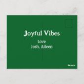 Joyful Vibes green Christmas holidays love family Briefkaart (Achterkant)