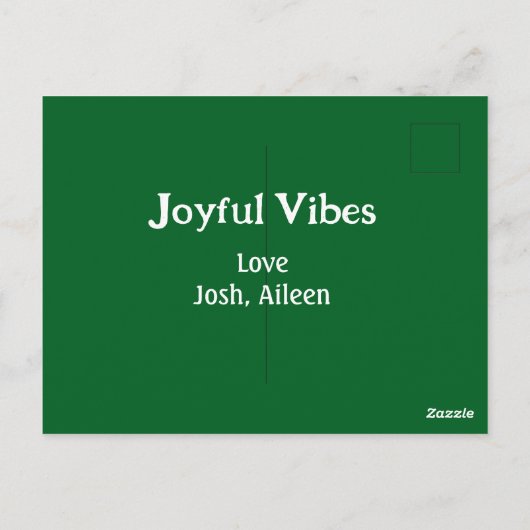 Joyful Vibes green Christmas holidays love family Briefkaart (Achterkant)